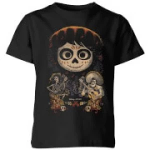 image of Coco Miguel Face Poster Kids T-Shirt - Black - 11-12 Years