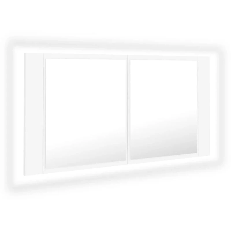 Image of VIDAXL LED Bathroom Mirror Cabinet White 90x12x45cm Acrylic Vidaxl 8720286221570