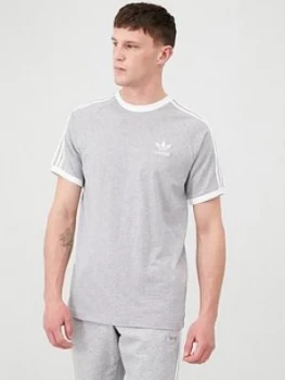 Image of Adidas Originals 3 Stripe California T-Shirt - Medium Grey Heather
