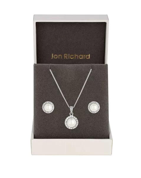 Image of Jon Richard CZ Pearl Set
