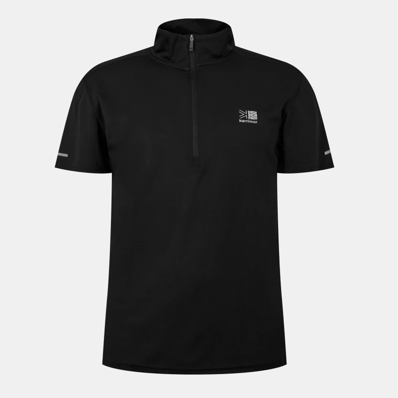 Image of Karrimor Short Sleeve Zip Top Mens - Black S