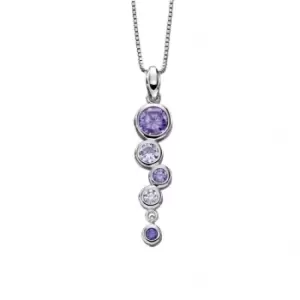 Image of Circle Drop Purple CZ Pendant P4654M