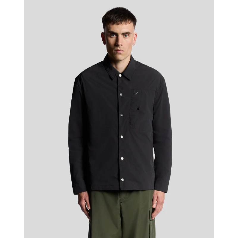 Image of Lyle and Scott Crinkle Overshirt Black male M