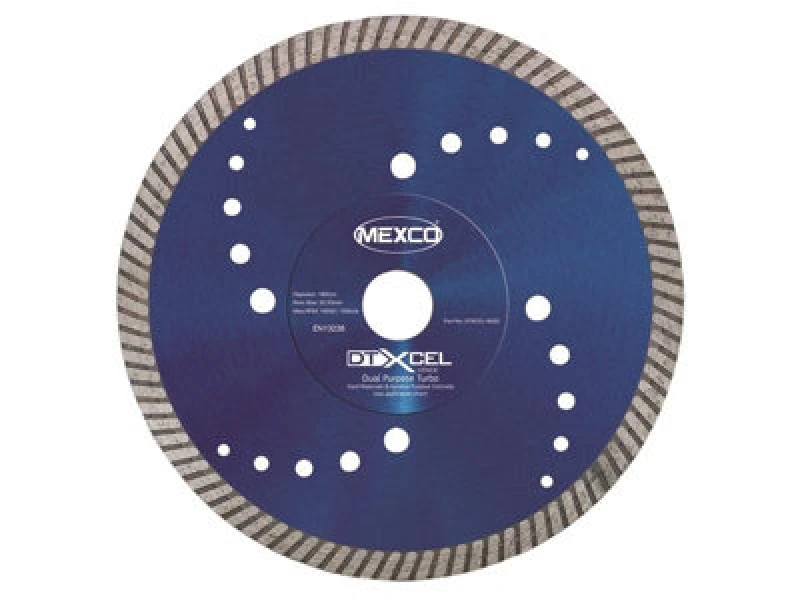 Image of Mexco Dtxcel18022 Xcel Grade Dual Purpose Turbo Diamond Blade 180 X 22mm Mexdtxl18022