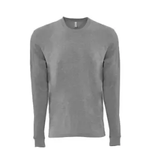 Image of Next Level Adults Unisex Suede Feel Long Sleeve Crew T-Shirt (3XL) (Dark Heather Grey)