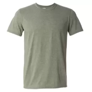 image of Gildan Mens Short Sleeve Soft-Style T-Shirt (S) (Heather Military Green)