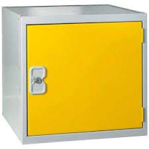 Image of One Compartment Cube Locker D300mm Yellow Door MC00090