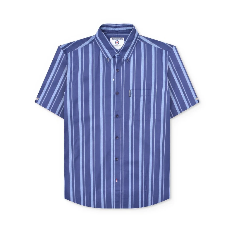 Image of Lambretta Sleeve Striped Shirt - Blue Blue S