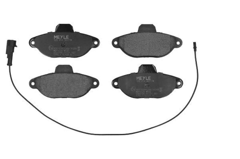 Image of MEYLE 025 214 3617/W Brake pad set Front Axle, incl. wear warning contact, Original Quality, with anti-squeak plate Brake Pad Set,disc brake (402)