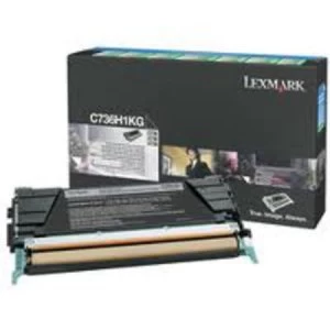 image of Lexmark C736H1KG Black Laser Toner Ink Cartridge