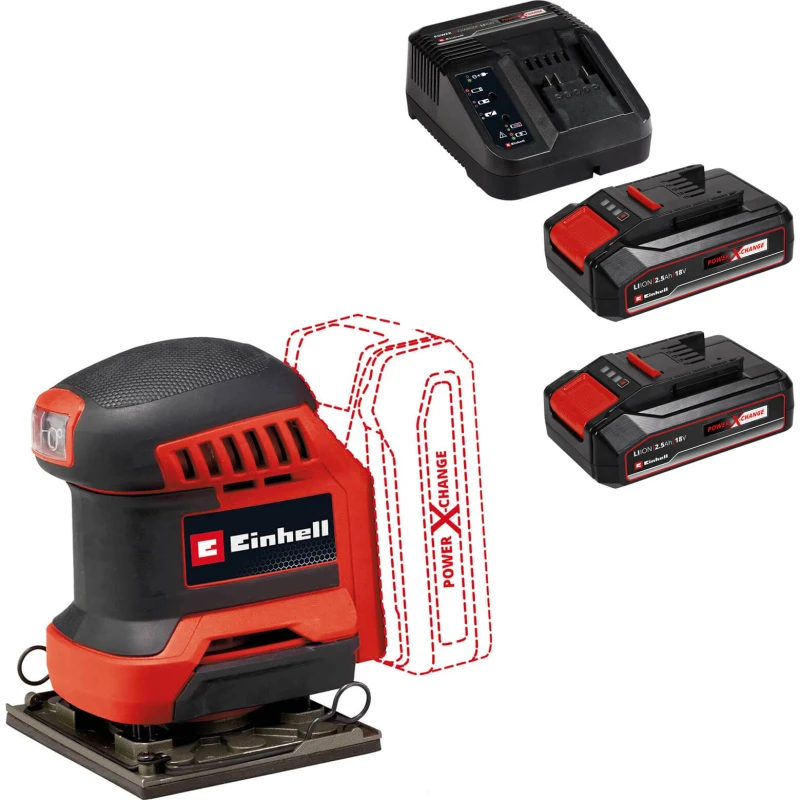 Image of Einhell TE-OS 18/113 Li 18v Cordless 1/4 Sheet Orbital Palm Sander TE-OS 18/113 Li Batteries: 2 x 2.5ah Li-ion