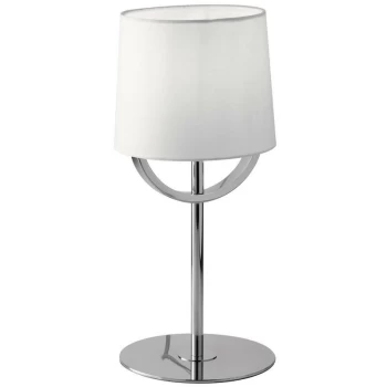 Image of Fan Europe Lighting - Fan Europe Astoria - Table Lamp with Shade, Chrome, White, E27