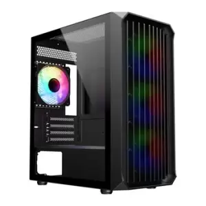 image of CiT Saturn Black Tempered Glass MicroATX Case