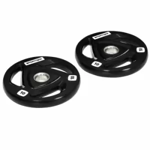 image of Sportnow Olympic Weight Plates For 2'' Barbell Bar With Tri Grips, 2 X 10Kg