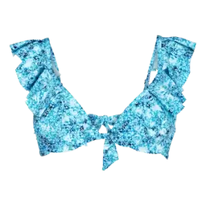 Image of Women Halter Bikini Top Flowers Tie & Dye - Lizzy - Blue - Size S - Vilebrequin