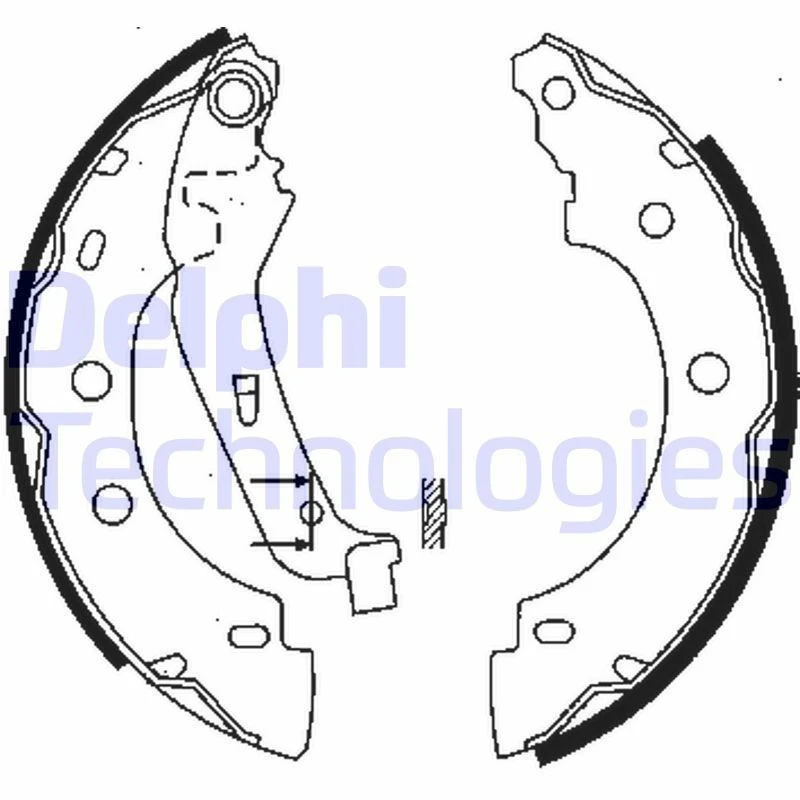 Image of DELPHI Brake Shoe Set DELPHI LS1842