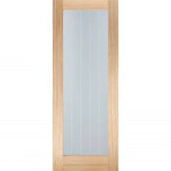 Image of Mexicano Pattern 10 Internal Glazed Unfinished Oak 1 Lite Door - 686 x 1981mm