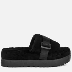 image of UGG Womens Fluffita Sheepskin Slide Slippers - Black - UK 4