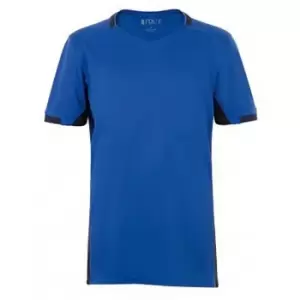 Image of SOLS Childrens/Kids Classico Contrast Short Sleeve Football T-Shirt (12 Years) (Royal Blue/French Navy)