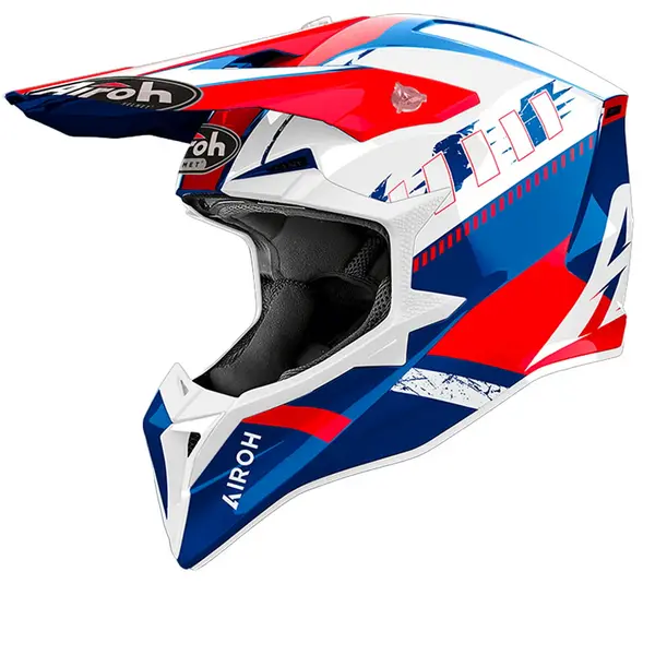 Image of Airoh Wraaap Feel Red Blue Offroad Helmet Size M