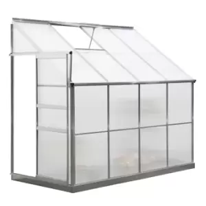 image of Outsunny Walk-in Garden Greenhouse Cold Frame Aluminum Polycarbonate 8 x 4ft