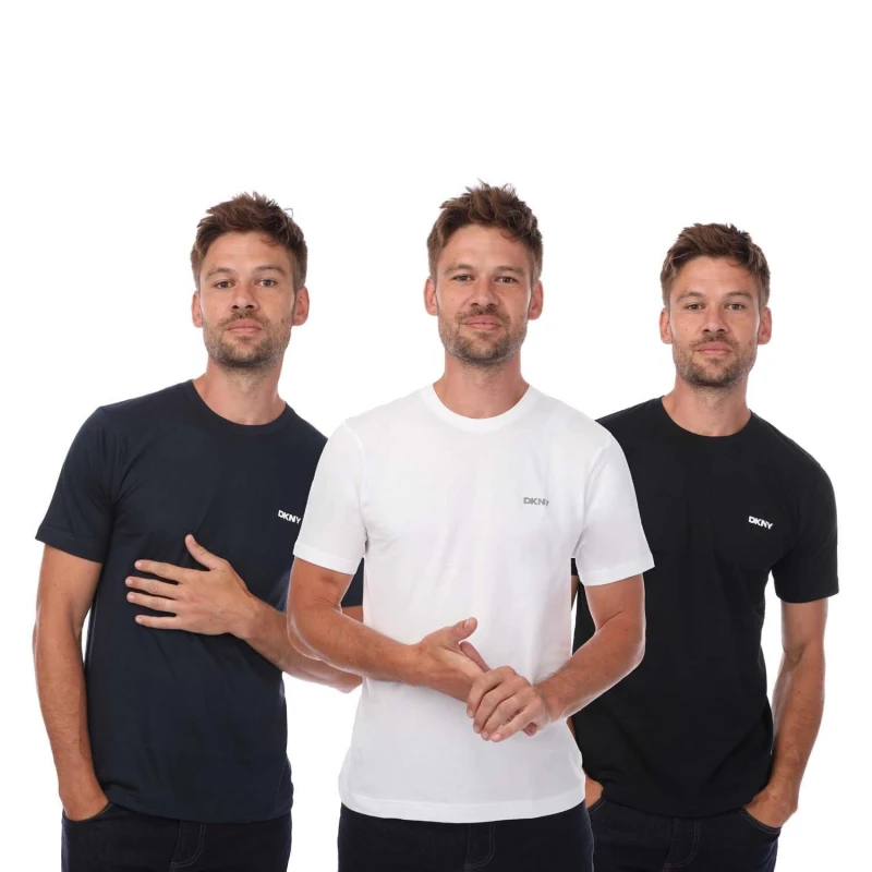 Image of DKNY 3 Pack Short Sleeve T-Shirt Mens - Multi Multi S