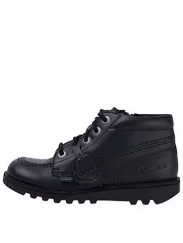Image of Kickers Junior Unisex Kick Hi Vegan, Black, Size 13 Younger