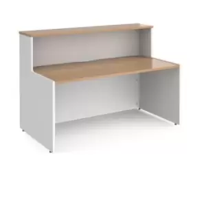 Image of Welcome reception desk 1462mm wide - white with beech tops