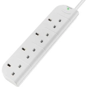 Image of 4 way Eco Surge Protect 1m Cbl