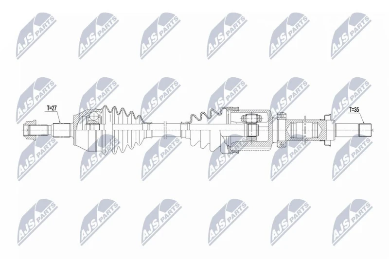 Image of NTY NPW-FR-178 Drive shaft Automatic Transmission, Front Axle Left Drive Shaft (13)