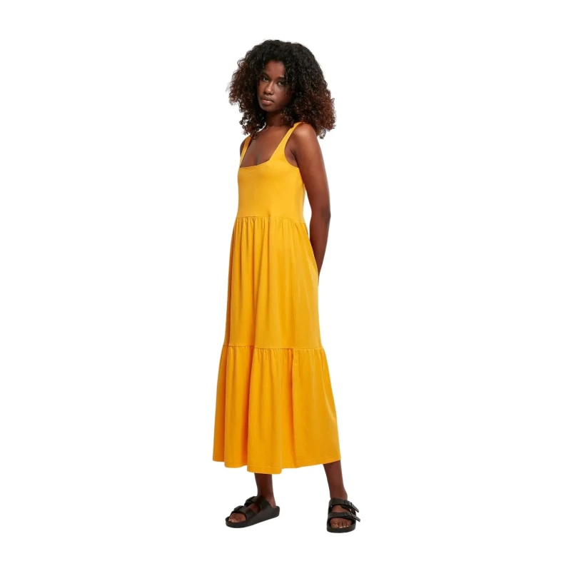 Image of Urban Classics Summer dress 7/8 large size woman Urban Classics Valance Orange Female 4XL