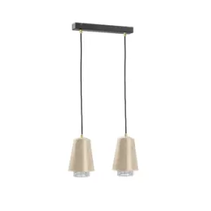 Image of Molly Bar Pendant Ceiling Light Crystal Gold, 50cm, 2x E27