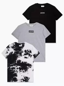 image of Hype MENS BLOCK T-SHIRT 3 PACK, Grey, Size 2XL, Men