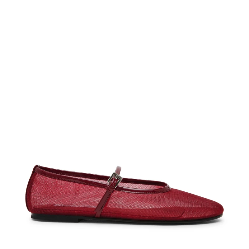 Image of Steve Madden Womens Rounded Toe Slip-On Ballet Pumps Wine female 4 (37)