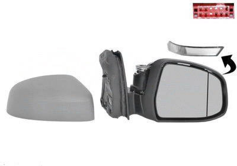 Image of VAN WEZEL 1945808 Wing mirror * HAGUS * Right, with temperature sensor, primed Outside Mirror (50)