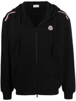 Image of MONCLER Zip Up Hooded Jacket Black