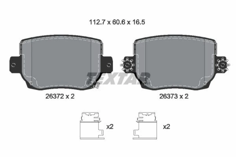 Image of Brake pad set TEXTAR 2637201