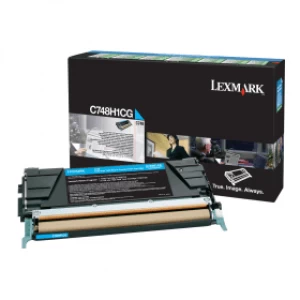 image of Lexmark C748H3CG Cyan Laser Toner Ink Cartridge