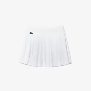 Image of Womens Lacoste SPORT Built-In Shorty Pleated Tennis Skirt Size 10 White / Green