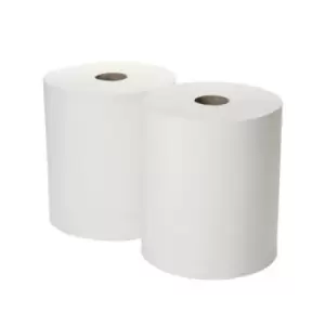 image of 2Work Forecourt Roll 2-Ply 360Mx280mm White (Pack of 2) 2W00132