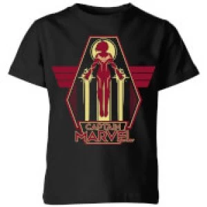Image of Captain Marvel Flying Warrior Kids T-Shirt - Black - 11-12 Years