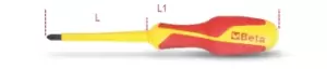 Image of Beta Tools 1279MQPZ VDE 1000V Insulated Pozidriv - Supadriv Screwdriver PZ0