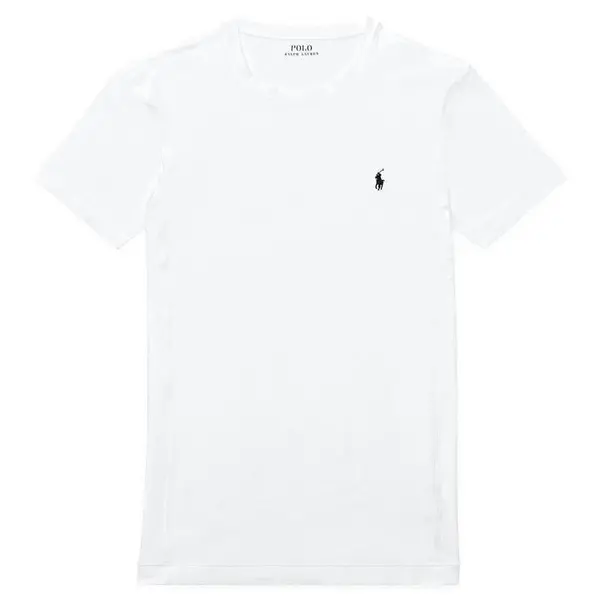 Image of RALPH LAUREN Short Sleeve Crew Neck Jersey T Shirt - White L