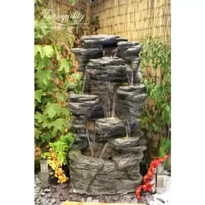 image of Tranquility Water Features - 8 Fall Slate Stone Fall Mains Powered Water Feature