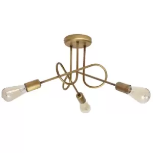 image of Oxford Multi Arm Semi Flush Ceiling Light Patina 50cm