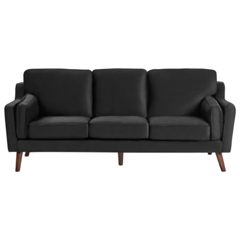 Image of Beliani Sofa 3 Seater Lokka Velvet Black
