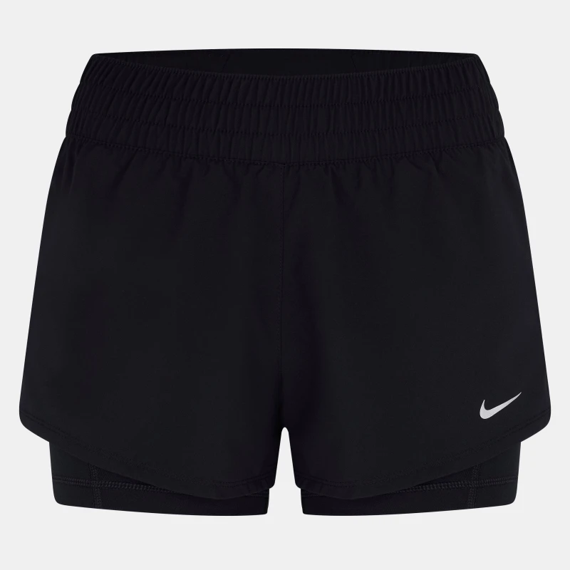 Image of Nike One Womens Dri-FIT Mid-Rise 3 2-in-1 Shorts Black female 16 (XL)