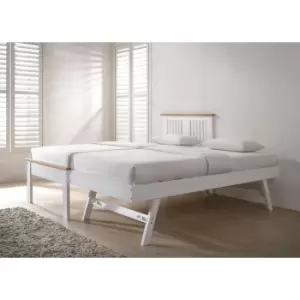 Image of Flintshire Halkyn Solid Poplar Wood Guest Bed White/Oak