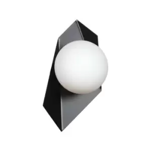 Image of Emibig Drifton Black Wall Lamp with White Glass Shades, 1x E14