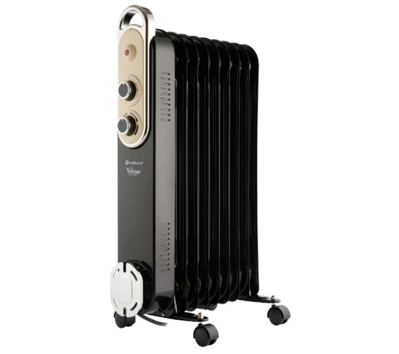 Image of HAMILTON BEACH Vintage REDB14KBLKE Portable Oil-Filled Radiator - Black 5060916371651